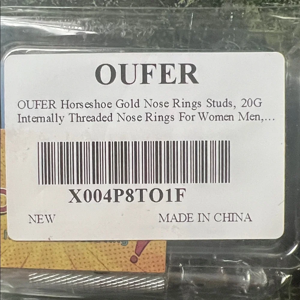 Unique Gold Star Nose Ring Horseshoe Stud with CZ’s NIB - Picture 12 of 12